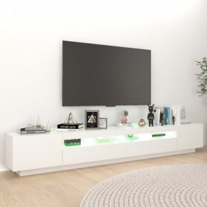 Fehér TV-szekrény LED-lámpákkal 260 x 35 x 40 cm