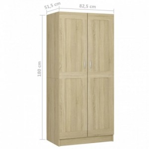 Sonoma-tölgy színű szerelt fa ruhásszekrény 82,5x51,5x180 cm