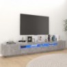 Betonszürke TV-szekrény LED-lámpákkal 260 x 35 x 40 cm