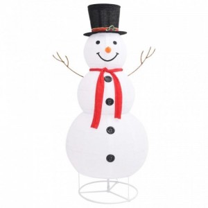 Dekoratív luxus szövet karácsonyi LED-es hóember figura 180 cm