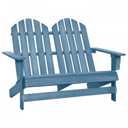 Kétszemélyes kék tömör fenyőfa kerti adirondack szék