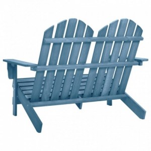 Kétszemélyes kék tömör fenyőfa kerti adirondack szék