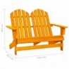 Kétszemélyes narancssárga tömör fenyőfa kerti adirondack szék