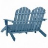 Kétszemélyes kék fenyőfa kerti adirondack szék és zsámoly