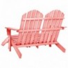 Kétszemélyes rózsaszín fenyőfa kerti adirondack szék és zsámoly