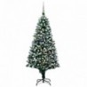 Megvilágított műkarácsonyfa gömb szettel és tobozzal 210 cm