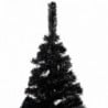 Fekete PVC megvilágított műkarácsonyfa gömb szettel 240 cm
