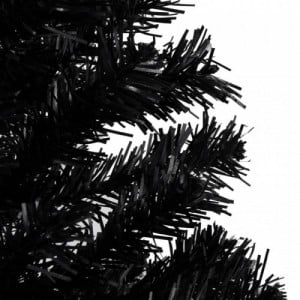 Fekete PVC megvilágított műkarácsonyfa gömb szettel 240 cm