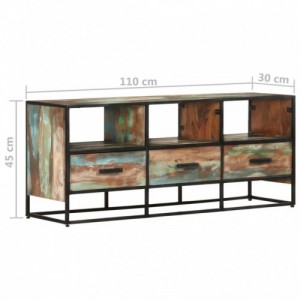 Tömör újrahasznosított fa TV-szekrény 110 x 30 x 45 cm