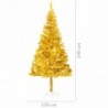 Aranyszínű PET megvilágított műkarácsonyfa gömb szettel 240 cm