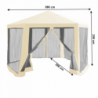 Kerti pavilon sátor, 3,9x2,5x3,9m, bézs|fekete, RINGE TYP 2+6 oldal