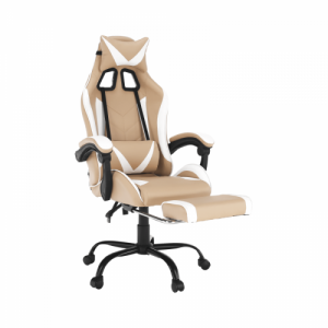 Irodai|gamer fotel, fekete|fehér|bézs, OZGE 2 NEW