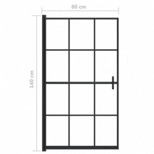 Fekete ESG zuhanykabin 80 x 140 cm