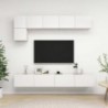 5 részes fehér szerelt fa TV-szekrényszett