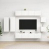 8 részes fehér szerelt fa TV-szekrényszett
