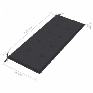 2 személyes szürke eukaliptuszfa kerti pad párnával 120 cm