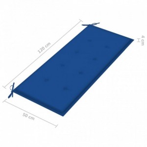 2 személyes szürke eukaliptuszfa kerti pad párnával 120 cm