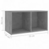 4 db betonszürke szerelt fa TV-szekrény 72 x 35 x 36,5 cm