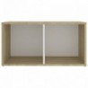 4 db fehér-sonoma színű szerelt fa TV-szekrény 72x35x36,5 cm