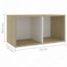4 db fehér-sonoma színű szerelt fa TV-szekrény 72x35x36,5 cm