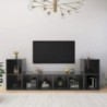 4 db magasfényű szürke szerelt fa TV-szekrény 72 x 35 x 36,5 cm