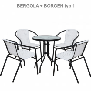Étkezőasztal, fekete acél|edzett üveg, BORGEN TYP 2