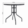 Étkezőasztal, fekete acél|edzett üveg, BORGEN TYP 2