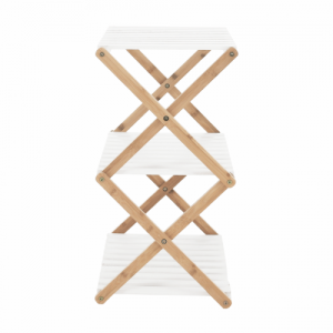 3 polcos állvány, természetes bambusz|fehér, PEORIA TYP 2