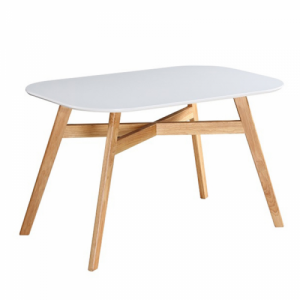 Étkezőasztal, fehér|természetes fa, 120x80 cm, CYRUS 2  NEW