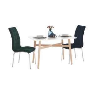 Étkezőasztal, fehér|természetes fa, 120x80 cm, CYRUS 2  NEW