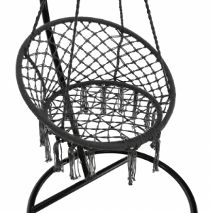 Függő szék, pamut+fém|szürke, AMADO 2 NEW
