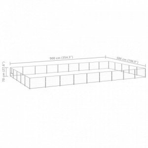 Ezüstszínű acél kutyakennel 45 m²