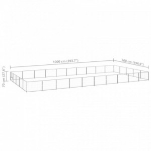 Ezüstszínű acél kutyakennel 50 m²