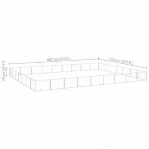 Ezüstszínű acél kutyakennel 63 m²