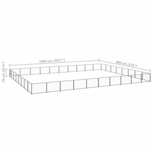 Fekete acél kutyakennel 80 m²