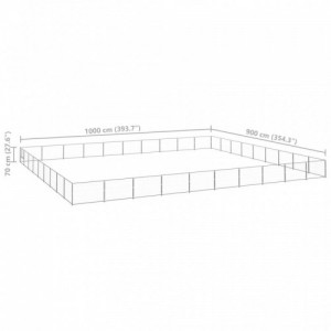 Ezüstszínű acél kutyakennel 90 m²