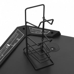 Fekete Y-lábú LED-es gamer asztal 110 x 60 x 75 cm