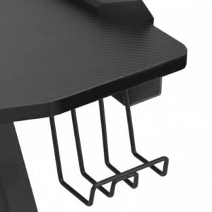 Fekete LED-es Y-lábú gamer asztal 90 x 60 x 75 cm