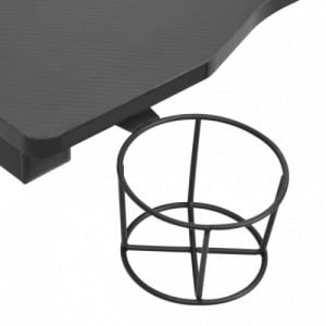 Fekete LED-es Y-lábú gamer asztal 90 x 60 x 75 cm