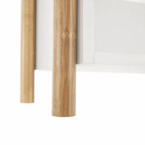 4 polcos állvány, természetes bambusz|fehér, BALTIKA TYP 3