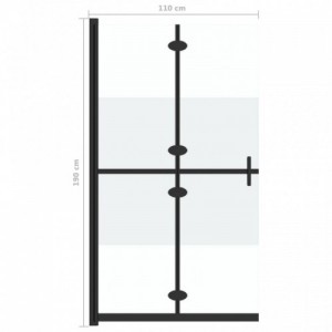 Selyemmatt ESG üveg összecsukható zuhanyfal 110 x 190 cm