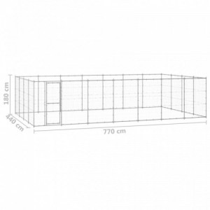 Kültéri horganyozott acél kutyakennel 33,88 m²