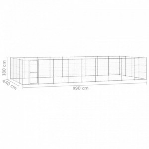 Kültéri horganyozott acél kutyakennel 43,56 m²