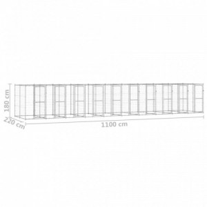 Kültéri horganyozott acél kutyakennel 24,2 m²