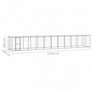 Kültéri acél kutyakennel 26,62 m²