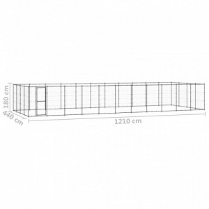 Kültéri acél kutyakennel 53,24 m²