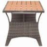 Szürke polyrattan kerti asztal 120 x 70 x 66 cm