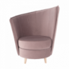 Fotel Art Deco stílusban, rózsaszín Kronos szövet|tölgy, ROUND NEW