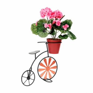 Kerékpár alakú RETRO virágcserép, bordó|fekete, SEMIL
