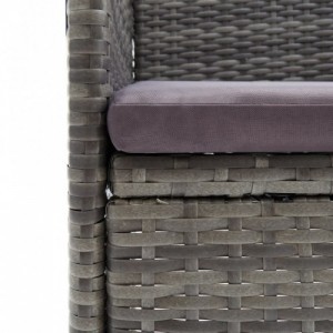 5 részes szürke polyrattan kerti étkezőgarnitúra párnákkal